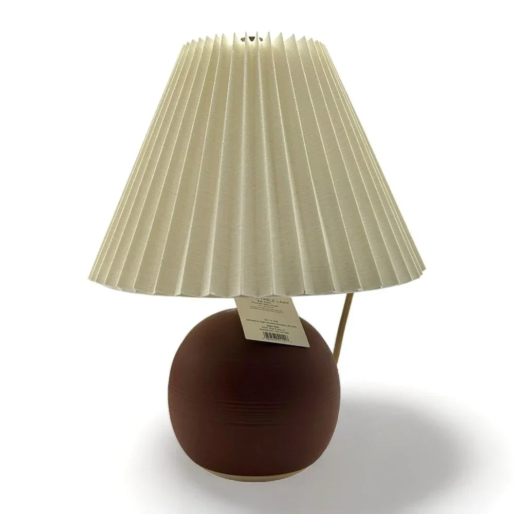 Studio McGee Oval Table Lamp with Pleated Shade (includes bulb) Red -‎ Threshold